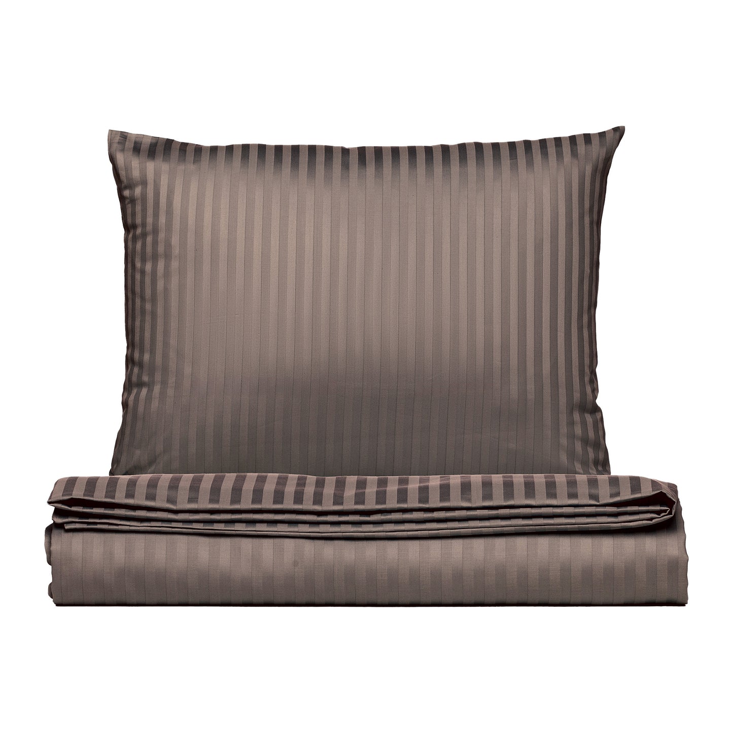 PHB zīdaini satīna gultas veļas komplekts svītrains Cacao 150x210/50x60