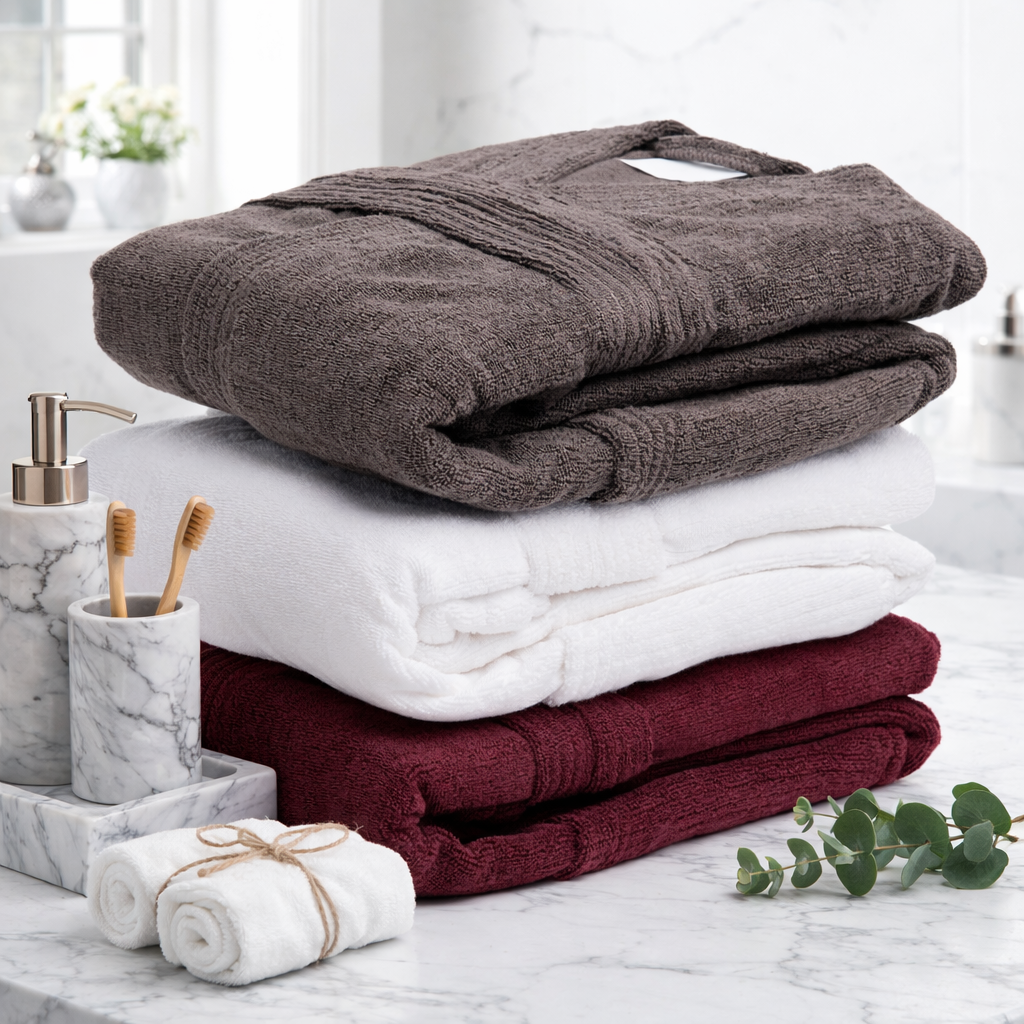 Chalatas XL/XXL, 100 % medvilnė, balta