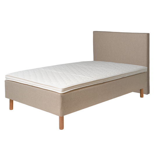 Frame bed Rahu 120x200 beige with headboard
