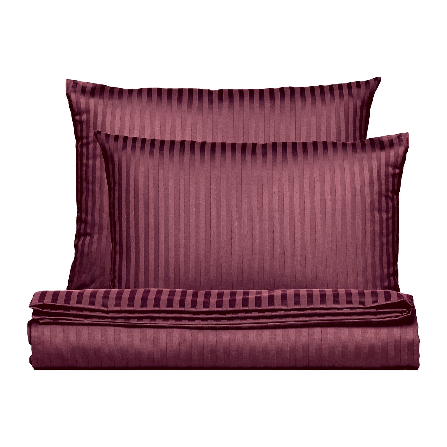 PHB zīdaini satīna gultas veļas komplekts svītrains Burgundy 200x220/50x60x2