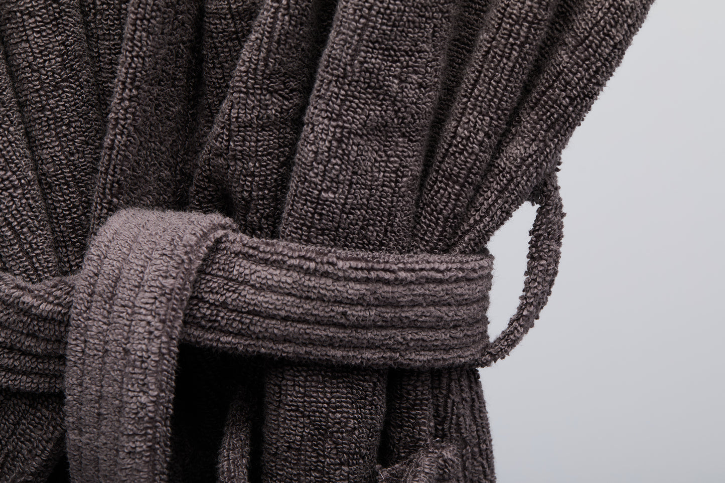 Bathrobe M/L, 100% cotton, grey