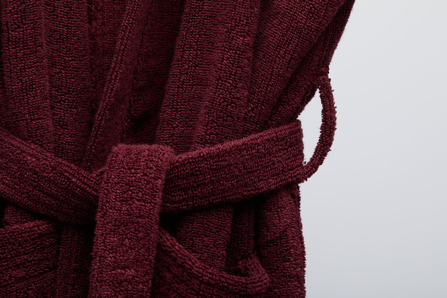 Bathrobe M/L, 100% cotton, bordeaux red