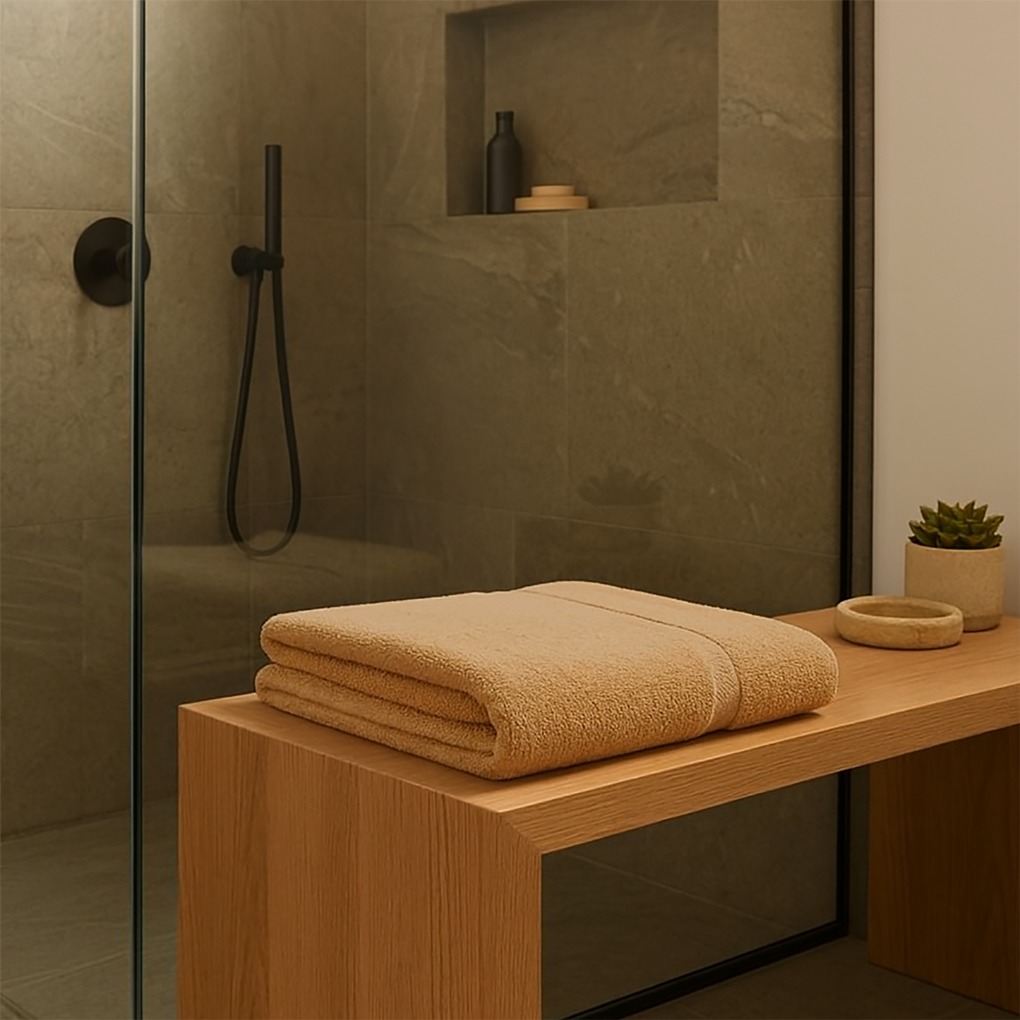 Frotinis rankšluostis 100X180 Bambukas 600 gsm bežas